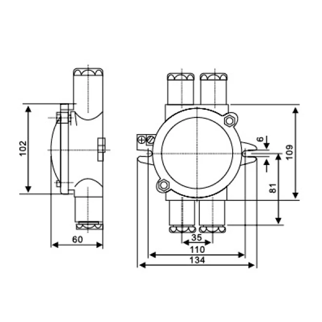 dCJXH202-4 보트용 해양 황동 방폭 정션 박스