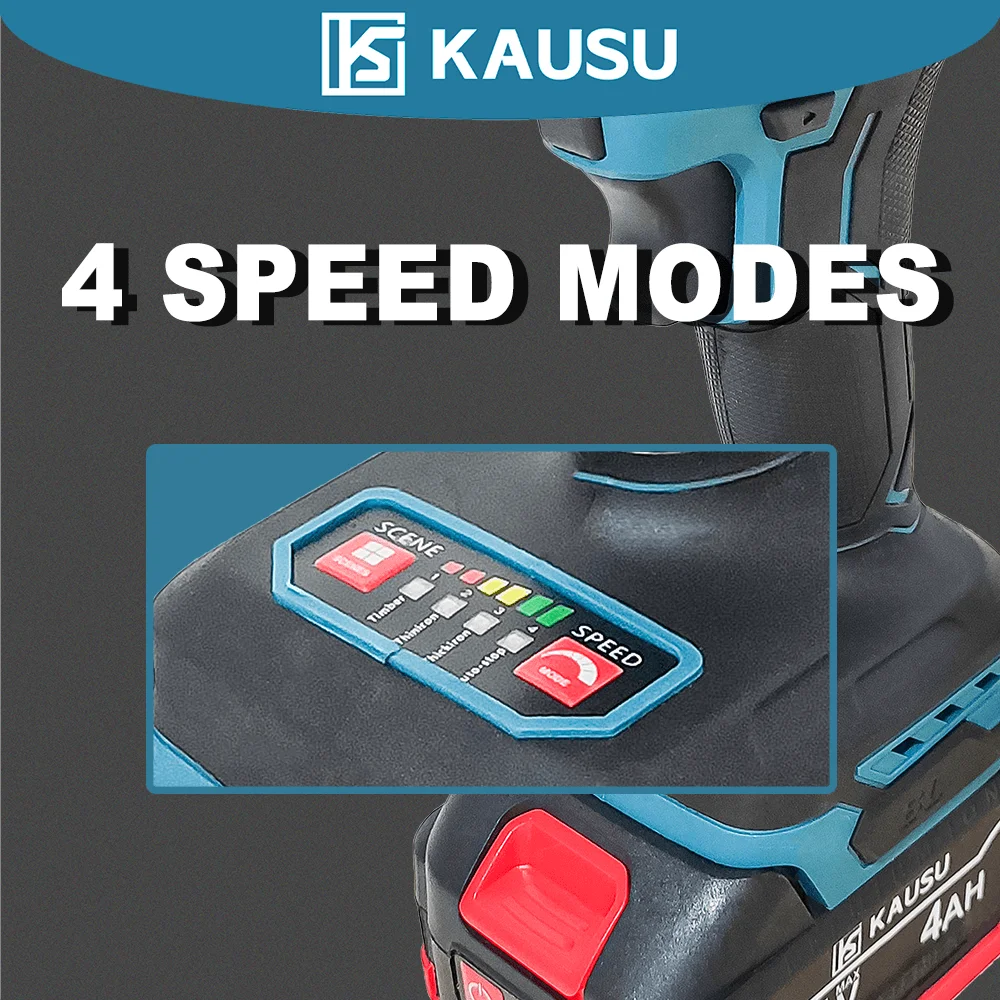 1/4 Inch Electric Brushless Screwdriver Cordless 4-Speed Impact Screw Driver Rechargeable Power Tools For Makita 18V Battery