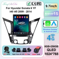 Android 15 For Hyundai Sonata 6 YF i40 i45 2009 - 2014 9.7inch Carplay Auto radio Stereo Head unit Multimedia Player Stereo 2din