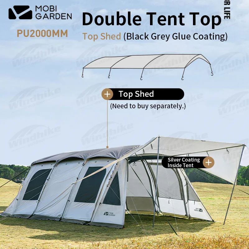 MOBI GEARDEN Outdoor New 3/4 Pole Tunnel Tent Portable Large Space