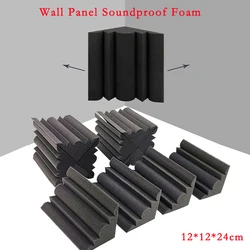 12/24Pack 120x120x240mm Studio Acoustic Foam Panel Soundproof Sponge Bass Traps Corner Block Noise Dampening Wall Reduce Reverb