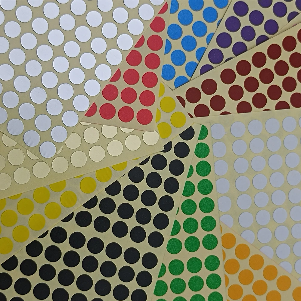 حجم 6 مللي متر ملصقات نقطة ملصقات التسمية الدائرية الملونة علامات النقاط التسمية ملصقات بمادة لاصقة فارغة أحمر أزرق أبيض 15 ورقة/حزمة #3