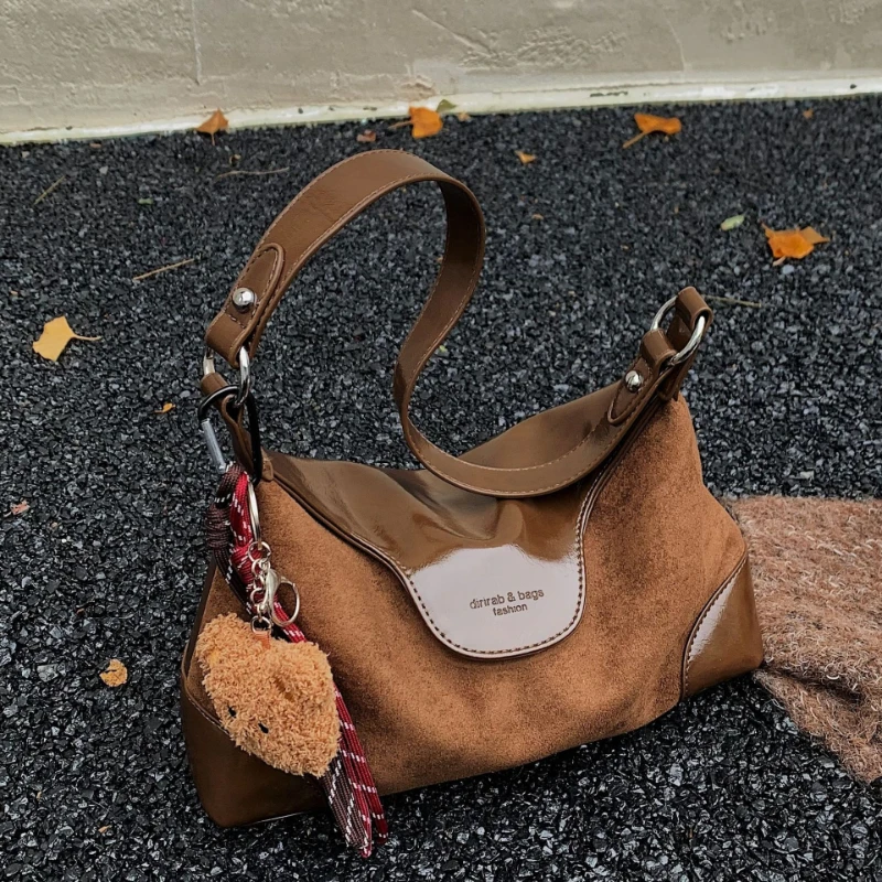 

Casual Retro Deer Skin Velvet Commuter Versatile Practical Women's Single Shoulder Crossbody Bag