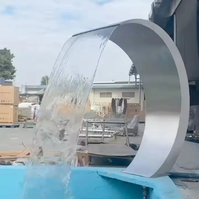 Pool Water Fountain G1 Female Thread Rounded Arc Design Swimming Pool Waterfall Fountain for Landscape Gardens Pools Playground