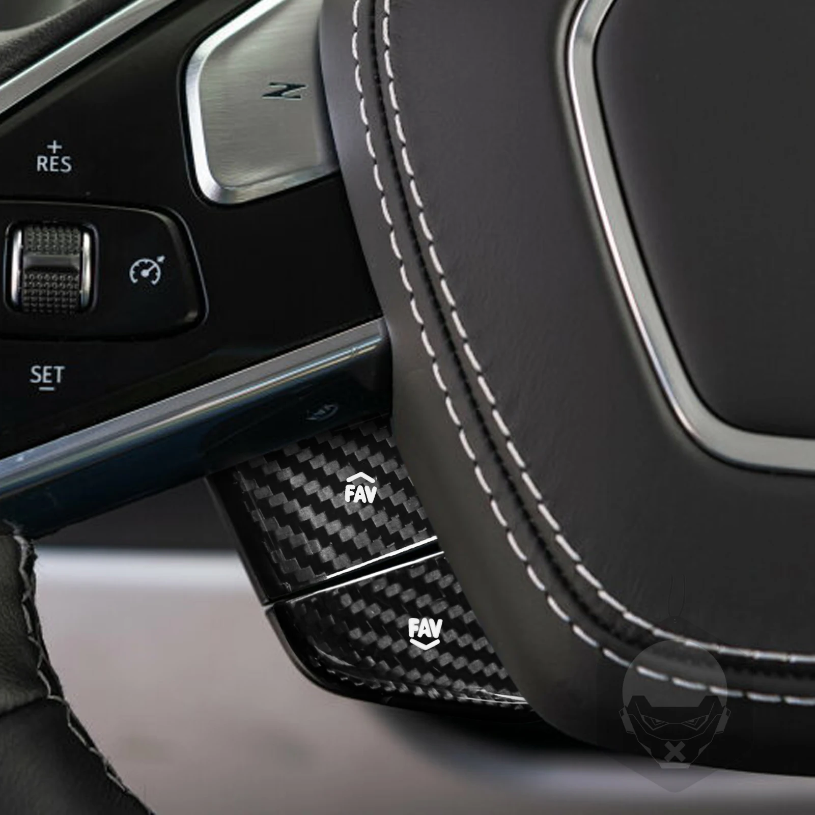 For Chevrolet Corvette C8 2020-2023 Real Dry Carbon Fiber Steering Wheel Volume Button Panel Cover Car Accessories Decoration