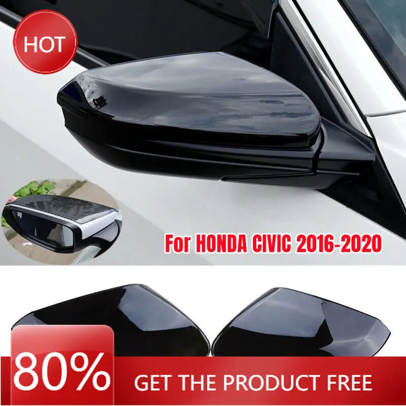 

Чехлы на зеркала для Honda Civic 10 2016 2017 2018 2019 2020, автомобильное боковое зеркало заднего вида, крышка крыла, наклейка на корпус заднего вида, отделка