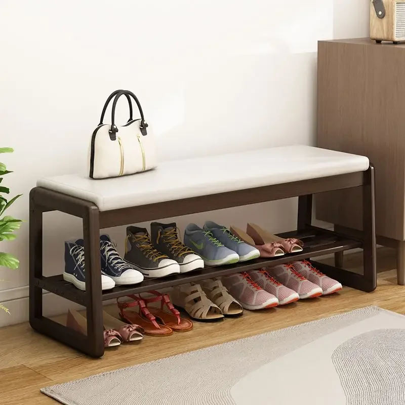 Shoe Changing Stool Household Shoe Cabinet Soft Long Bench Enter Shoes Rack Enter The Door Stools Bamboo Living Room Furniture