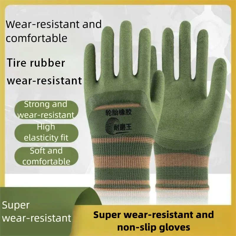 

Hot Sale Tire Rubber Work Gloves Super Wear-Resistant Non-Slip High Elasticity Comfortable for Labor Protection