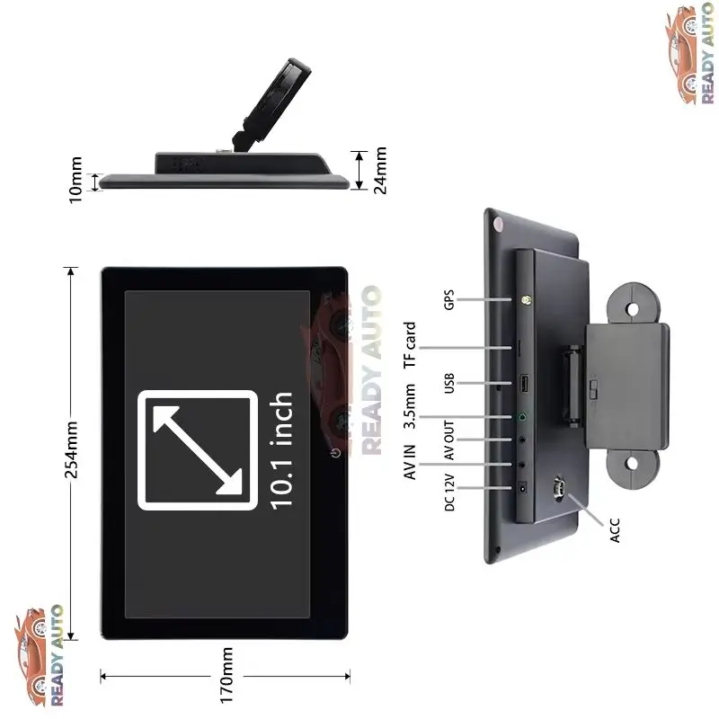 10.1inch External LCD Android Display 10.1inch Headrest Android Display Rear Seat Entertainment External Headrest Display