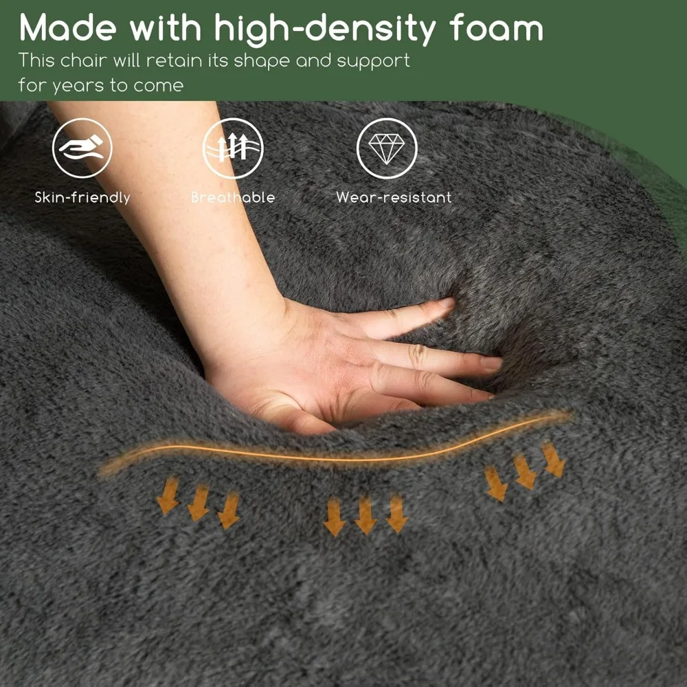 Giant Bean Bag Chair for Adults, Big Comfy Sofa Chair for Bedroom Living Room, Bean Bag Lazy Chair for Adults