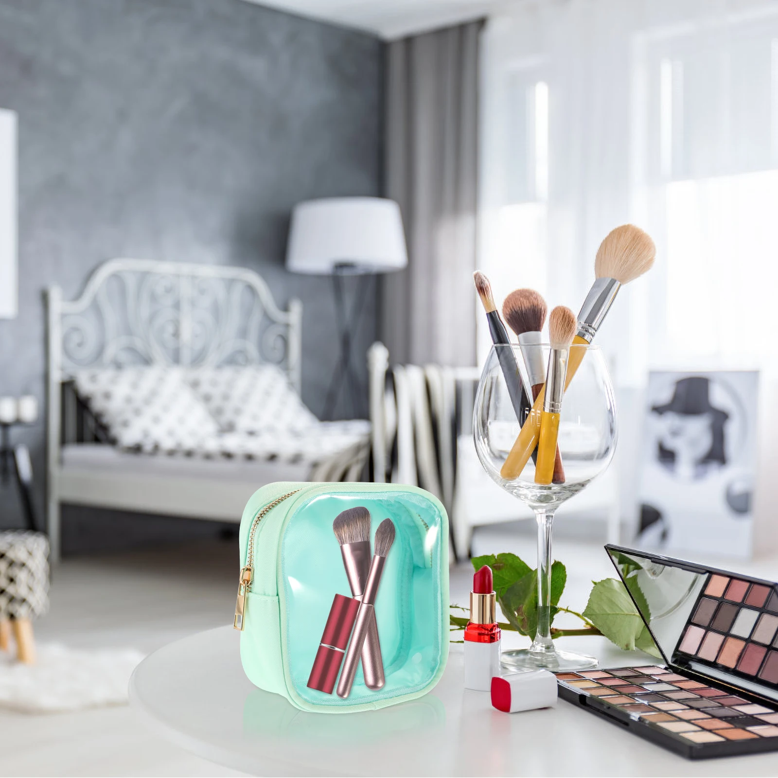 

Toiletry Candy Color Bag Travel Makeup Zipper Clear Bags for Women Portable