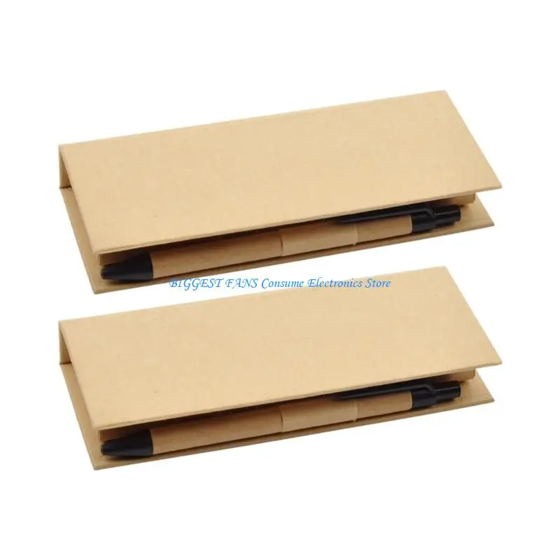 Exquisite Kraft Paper Notepad Organizers Sticky Note Box for Elegant Workspaces Enhancement and Showcases