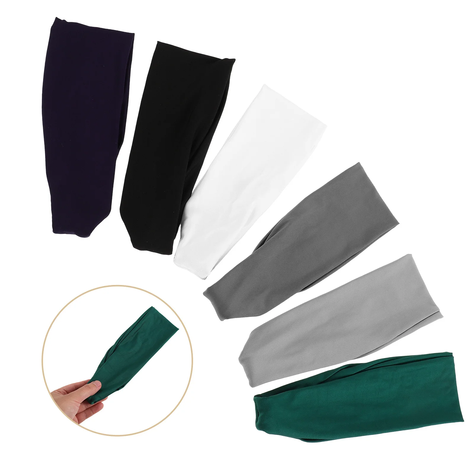 

6Pcs Sports Headbands Mens Sweat Wicking Cooling Running Yoga Fitness Workout Headwraps Wide Athletic Bands Headet Scarf