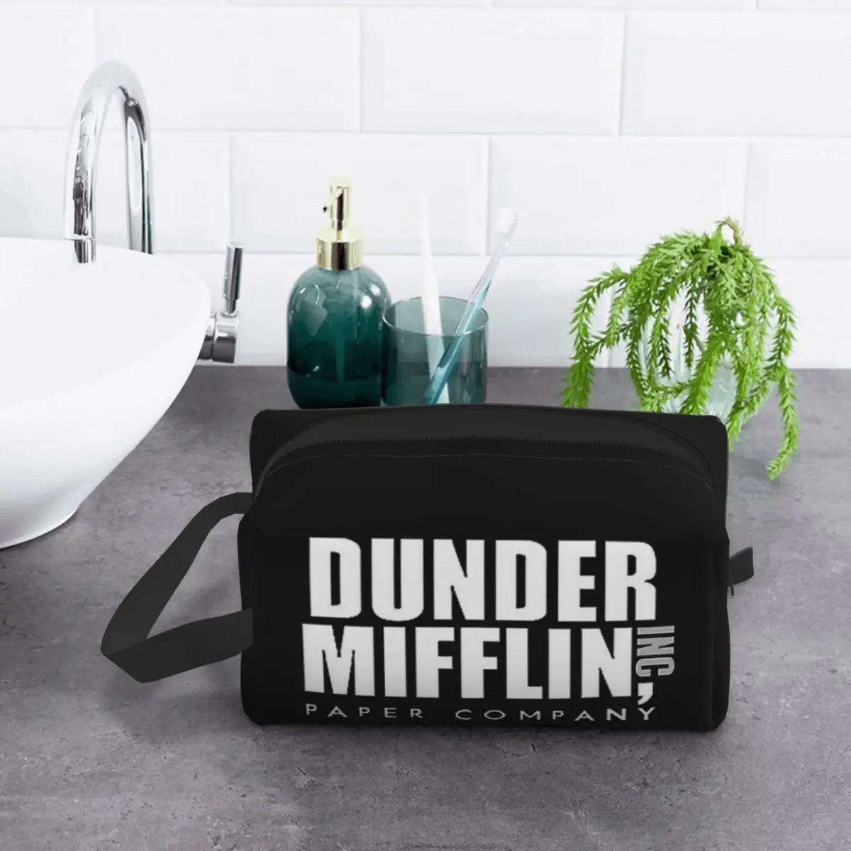 

Dunder Mifflin Logo Косметичка Органайзер для косметики Dopp Kit Туалетные принадлежности Косметичка для женщин Красота Дорожный пенал