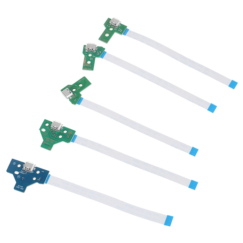 USB Charging Port Socket Board With Flex Ribbon Cable For 12Pin JDS-011/JDS-030/JDS-040/JDS-055 14Pin JDS-001 For PS4 Controller