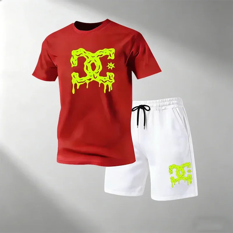 Summer Men's Quick Dry T-Shirt and Shorts Set Urban Street Running Sports Two Piece Suit O-Neck Gym Training Casual Hot Sale2026
