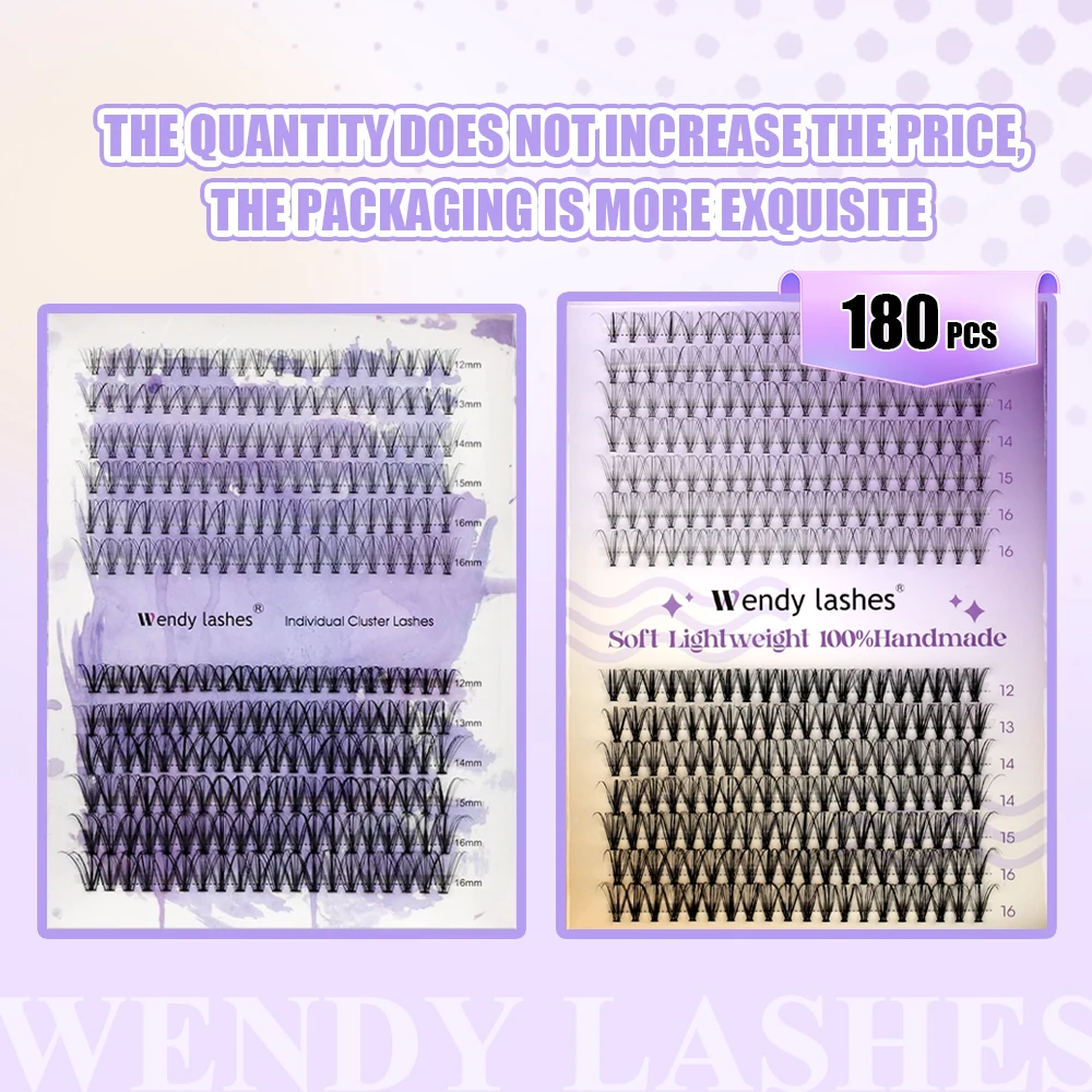 Wendy DIY Lash Extension Kit With 0.07 Thickness 280 PCS Lash Clusters Lash Bond And Seal Lash Glue Remover And Lash Tweezers