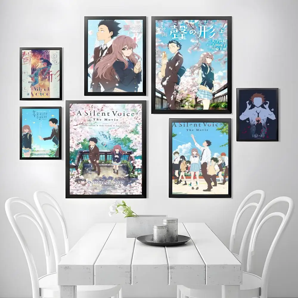 Emotional Drama Anime A Silent Voice Poster HD art sticky wall waterproof home living room bedroom bar aesthetic decoration
