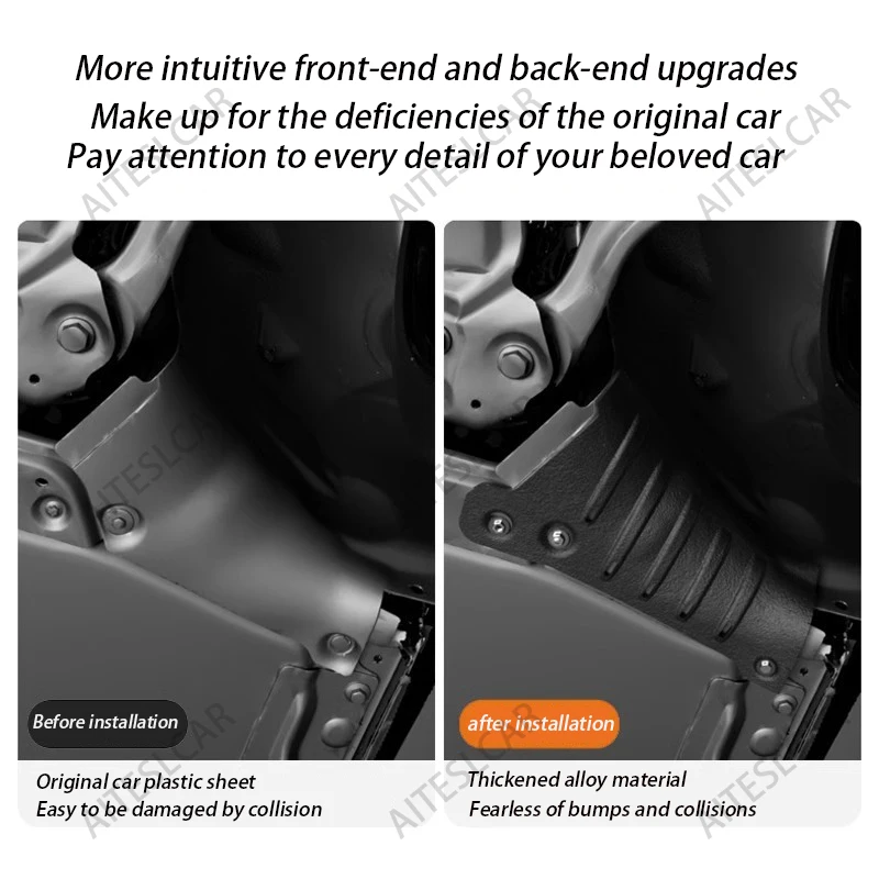 ل تسلا نموذج Y 2021-2024 المبرد الأنابيب الحرس سبائك الألومنيوم درع للبطارية تحت تركيب الهيكل دون الحفر