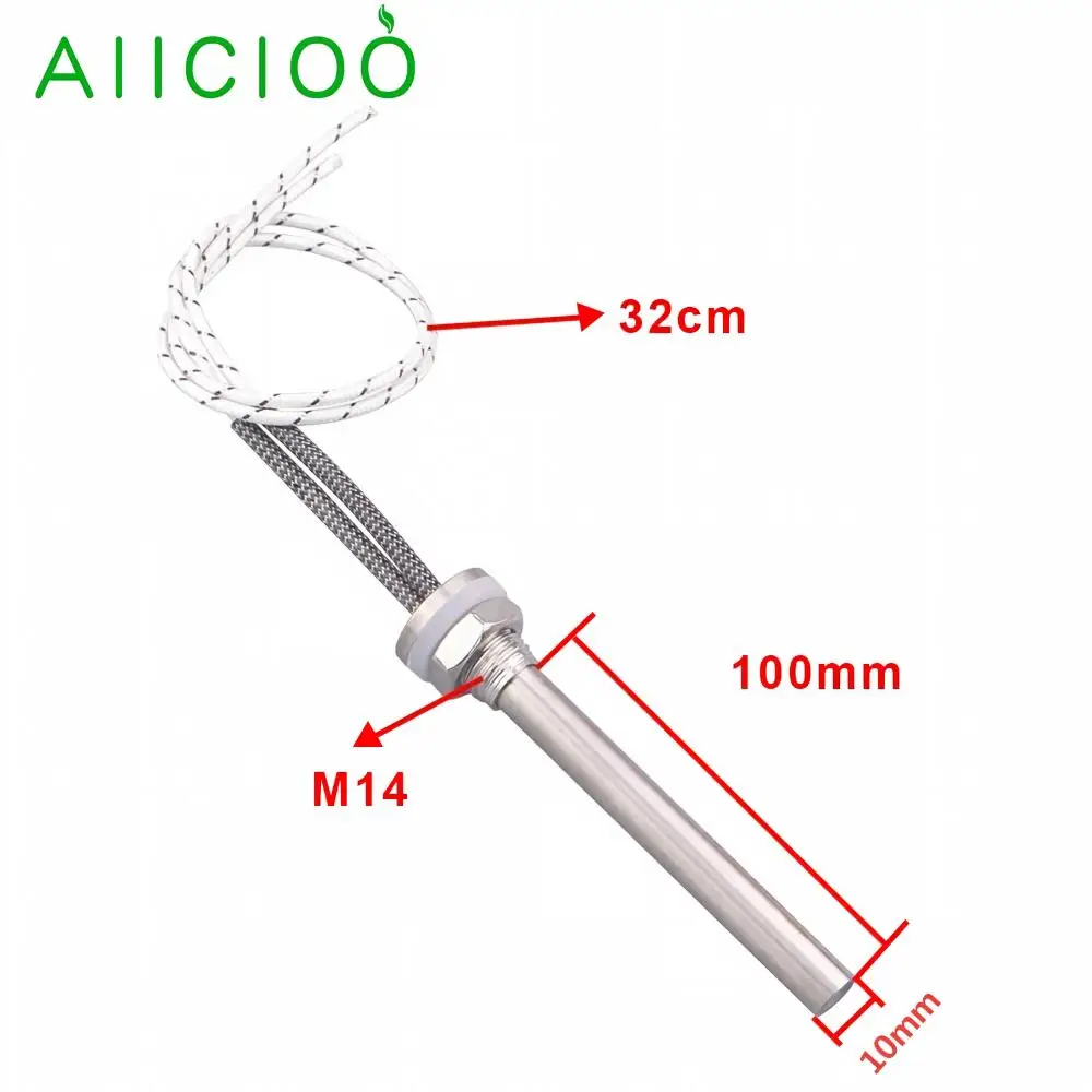 Heating Element 36v/48v/60v/72v DC Cartridge Heater M14 Thread Stainless Steel 304 Solar Water Heating Element 200w/500W