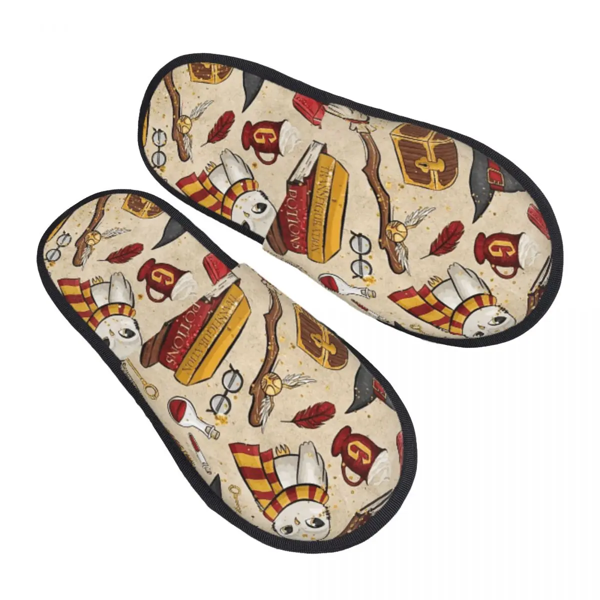 Harrys Potters Magic School Home Cotton Slippers Anti Slip Soft Memory Foam Cotton Slippers Indoor