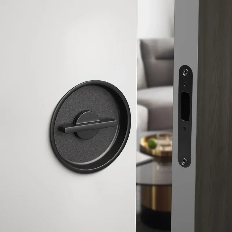 for Bedroom Bathroom Room Translation Track Double Open Single-sided Sliding Door Pocket Door Sliding Door Lock Hook Handle