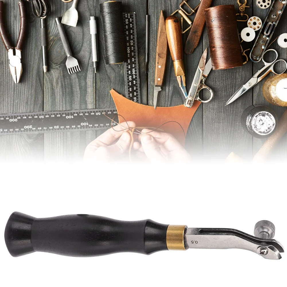 Ebony Handle Adjustable Stainless Steel  Creaser Leather Craft Press Hand  Tool Ebony Handle Hand Tool Leather Craft Tool