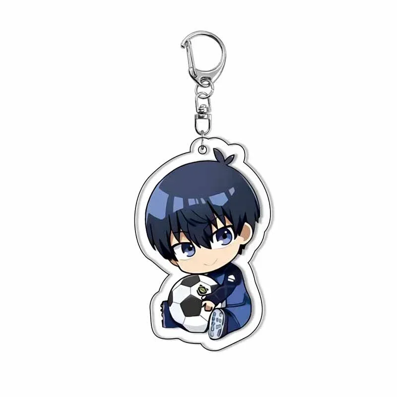 Blue Lock Anime Keychain Cartoon Isagi Yoichi Chigiri Hyoma Acrylic Keyring Bag Tag Pendant Cos Accessory