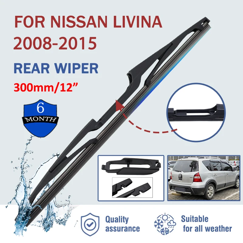 

12" Car Rear Windshield Soft Rubber Wiper HD Quiet Automotive Wiper Car Accessories For Nissan livina 2008-2015