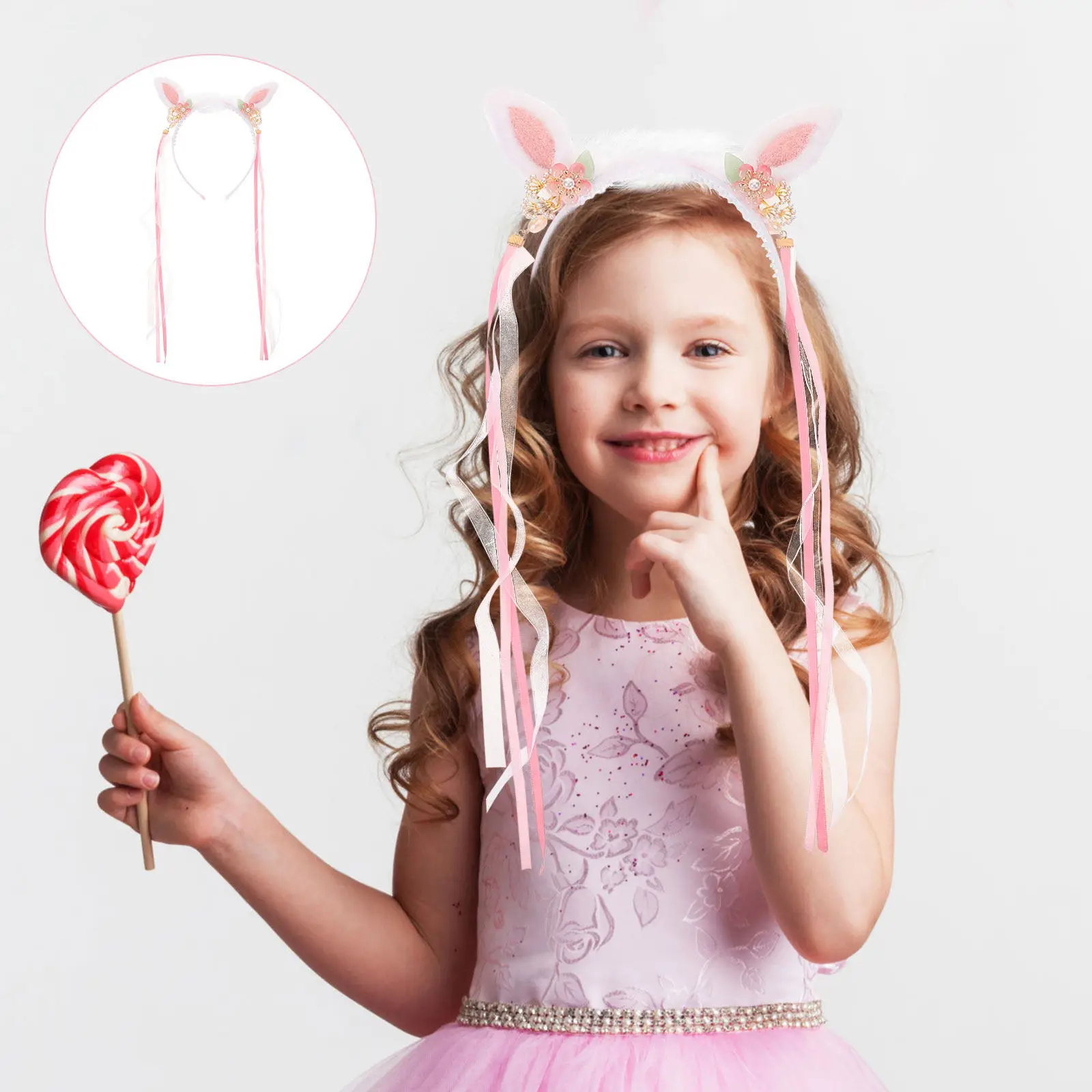 

Повязка на голову с кроличьими ушками для девочек, милая повязка с ушками кролика, головной убор в виде животного для Пасхи, Хэллоуина, вечеринок, косплея, сценических выступлений