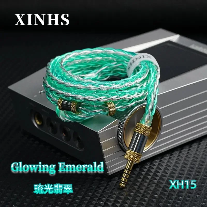 

XINHS XH15 Glowing Emerald 8-Cores 7N OCC Gold Plated Silver Palladium Plated HIFI Headphone Upgrade Cable