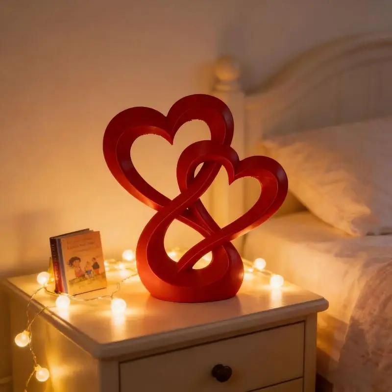 Jubiläumsgeschenke 3D-Gedrucktes Doppelherz-Ornament Süße Liebesgeschenke Auto-Innendekoration Kreatives Hohles Herz Hochzeitsgeschenke – Detail 5