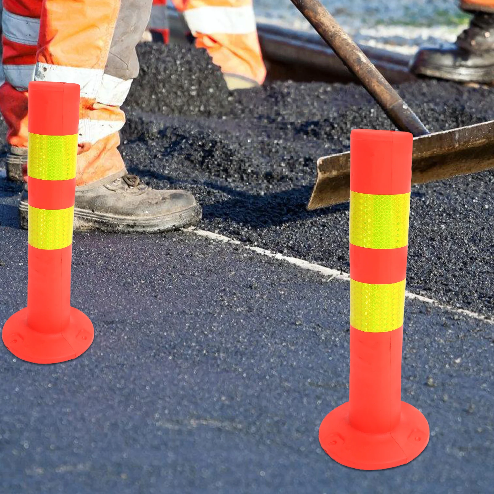 Fotografia 3: Base de poste delinhador de assistência de estacionamento de garagem, 45cm, cone de tráfego resistente, guarda de entrada de garagem, barricada de segurança, coluna de aviso de estacionamento