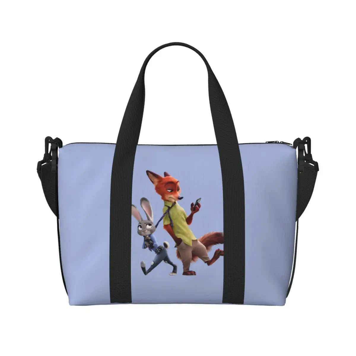 

Изготовленная на заказ сумка для покупок Zootopia Groceries Tote, женская большая вместительная сумка Judy and Nick Gym, пляжные дорожные сумки