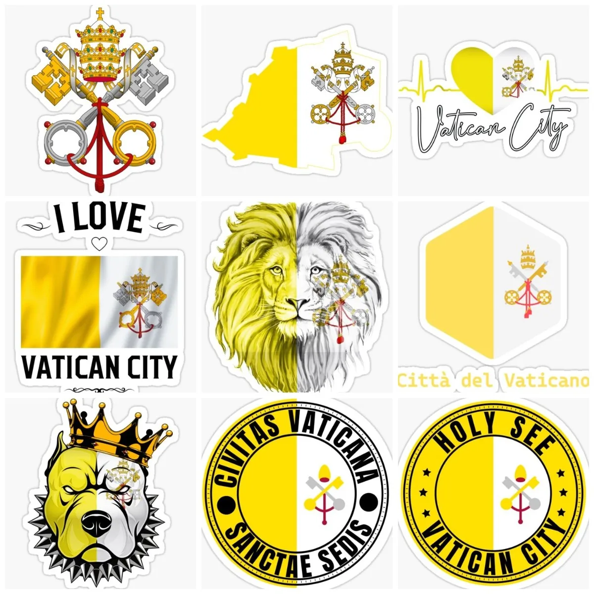 

Vatican VA Emblem flag Creative Sticker Motorcycle Car Bumper Laptop Camper Accessories truck bicycle van glass helmet decal PVC