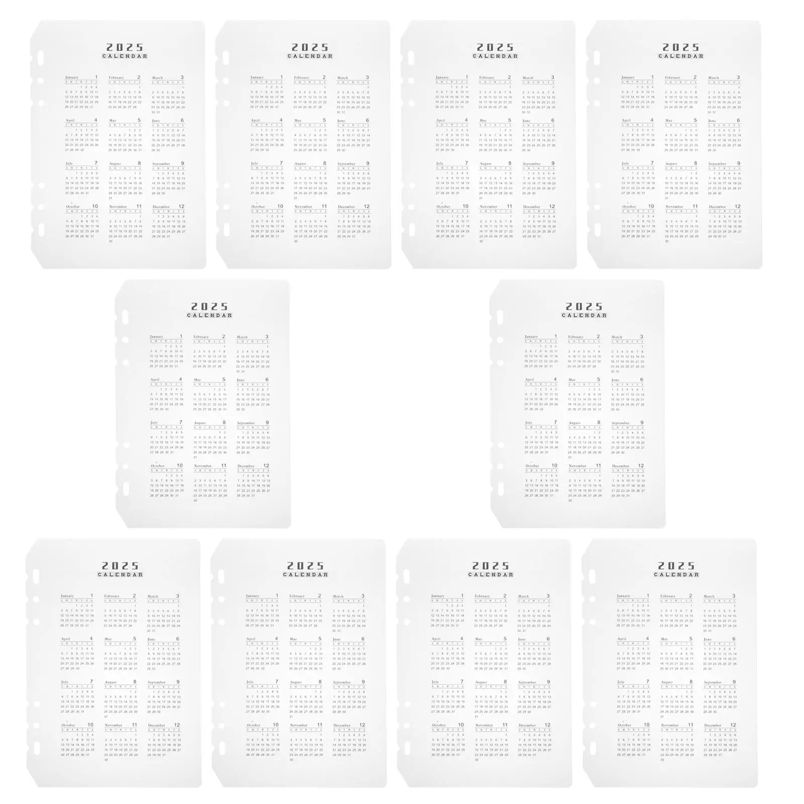 

10 Pcs Insertable Calendar Divider Shelf Barrier Binder Inserts Notebook Separators