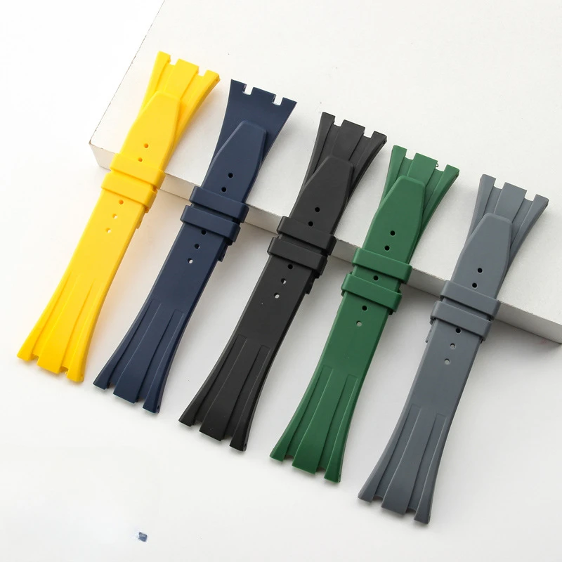 

High Quality Rubber Silicone Watch Band Straps Mens Diver Waterproof Sports Wristband 26/28mm Fits AP ROYAL OAK Multicolor