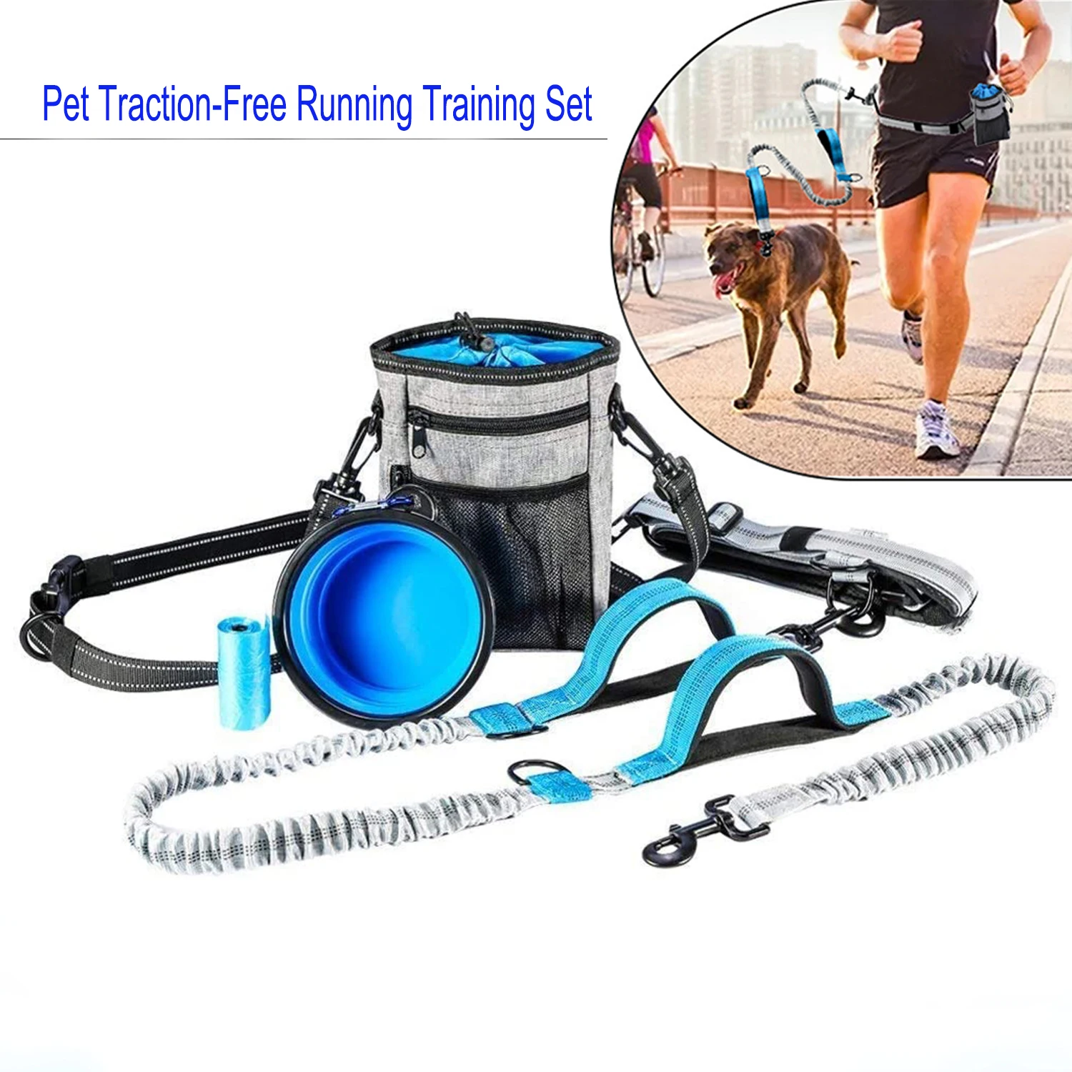 

Carrier for Dogs Carriers Stroller for Dogs Snack Pocket Traction Rope Set Pet Supplies Running Traction Rope Dog Accessory