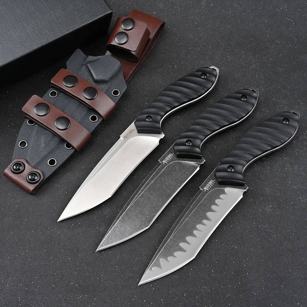 Z-wear Steel Outdoor Hunting Camping Knives Survival Tactical EDC Tool Self Defense Fixed Blade Knife G10