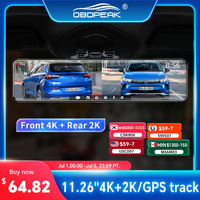 H8 Car Rearview Mirror UHD 4K DashCam DVR 2160P GPS Track WIFI APP Auto Video 2k Dash Recorder Night Vision Rear 1440P Dual Lens
