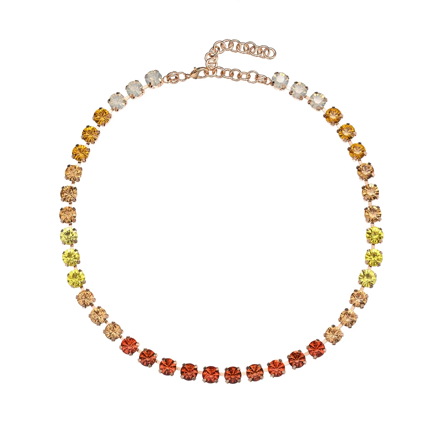 BEUTIFOR Strassperlen, bunte Kristall-Halskette für Damen, handgefertigt, Krallenfassung, Zirkonia-Halsband, Zubehör – Detail 14