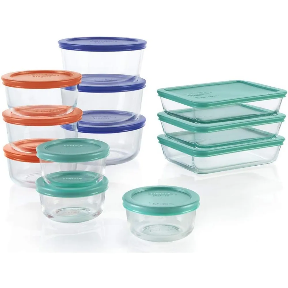 

12-Pack Mixed Sized Glass Food Storage Set, Round & Rectangular Containers With Lids, BPA-Free, Dishwasher & Microwave Safe