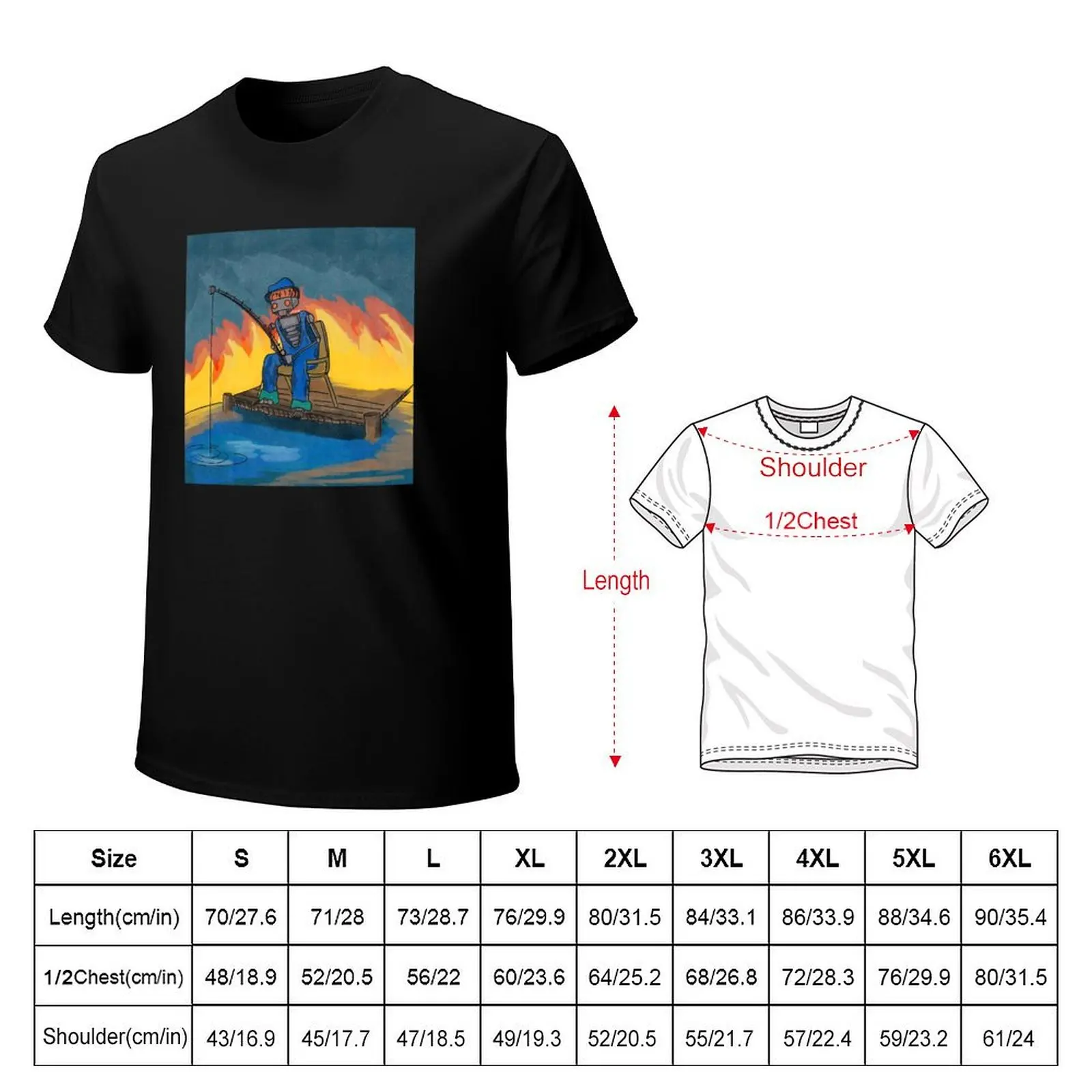 Fishing for Fishies T-Shirt Soft Casual Short Sleeve Cotton Tee