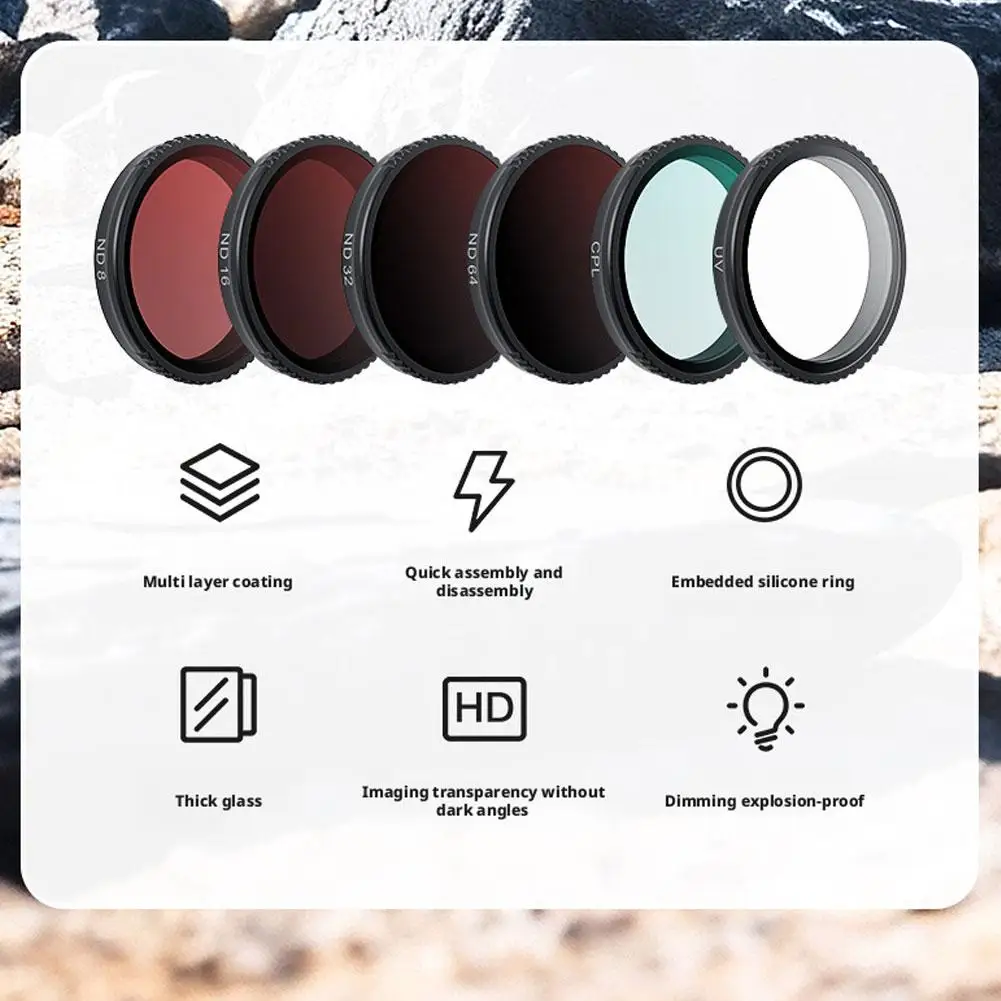 DJI Osmo Nano レンズ用クイックリリースフィルター UV CPL ND8+ND16+ND32+ND64 フィルターセット ND8+ND16+ND32+CPL カメラフィルターアクセサリー