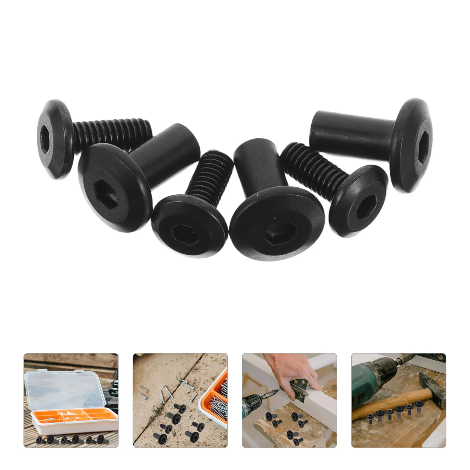 

20Set Binding Post Screws Nuts Black Socket Drive Durable Furniture Assembly Repair Fastener Hexagon Hardware Kit