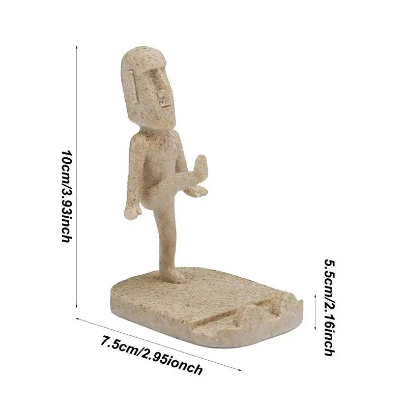 Resin Phone Stand Easter Island Phone Holder For Desk Funny Smartphone Holder Cute Figurine Decor For Cell Phones Tablets