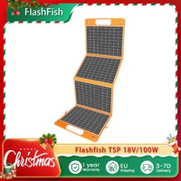 Flashfish TSP 18V/100W Foldable Solar Panel Portable Solar Charger with DC/USB Output 65W Max USB C output 18W Max USB A output