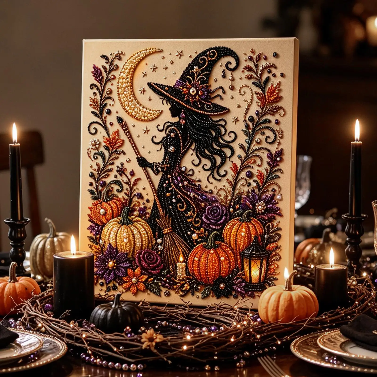 Halloween-Geister-Perlen-Kunst-DIY-Set Gruselige Geister Festliche Halloween-Wandkunst-Bastelsets Halloween-Wanddekoration Geschenke für Jungen und Mädchen – Detail 7