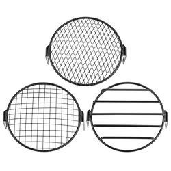 6.5in Motorcycle Side Mount Headlight Round Grill Cover Mask for Cruiser Chopper  Headlight Cover Headlight Grill