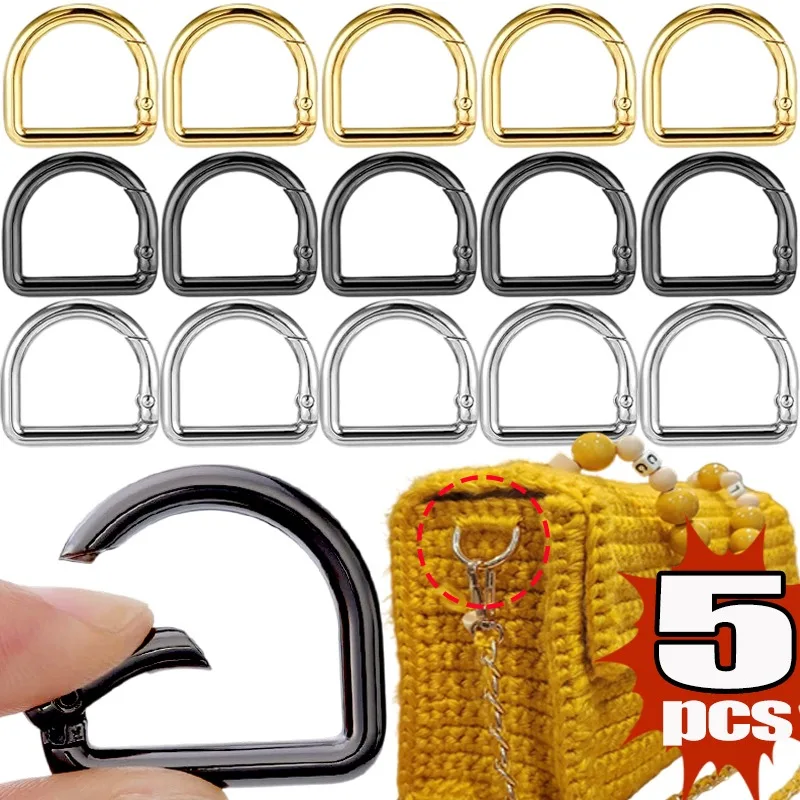 

1/5 шт. D-образное кольцо, открывающаяся кожаная сумка, ремешок для сумки, пряжка, соединительный брелок, подвеска, цепочка для собаки, застежка-застежка, зажим, карабин